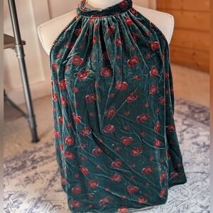 Beautiful Green And Red Velvet Top